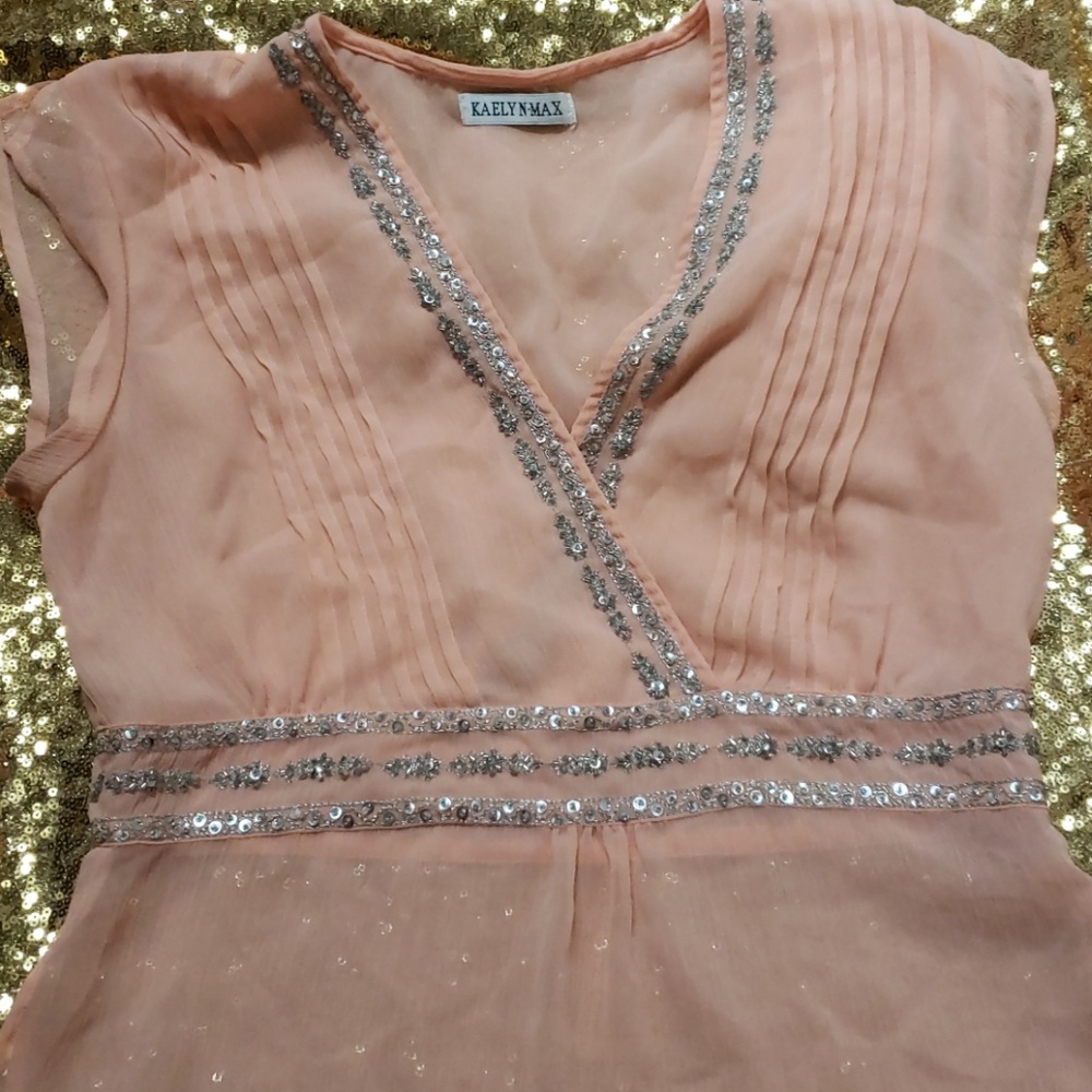 Chiffon peach blouse